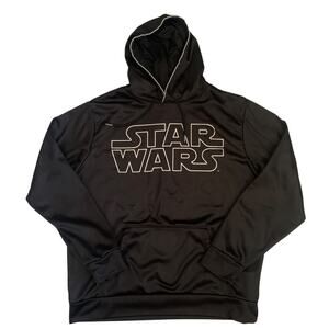 Star Wars Men's Size L (42/44) Black Drawstring Pullover Hoodie Sweatshirt